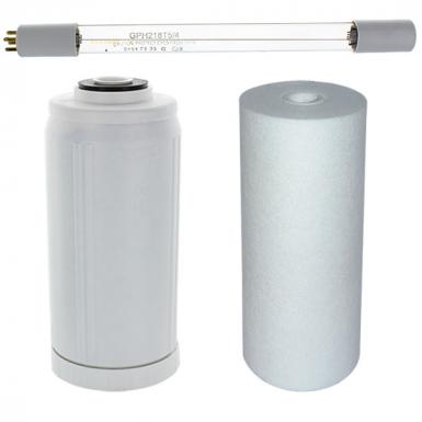Cartridge Kit Big Duo Drinking Water with 300g KDF + 6 GPM UV Lamp