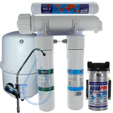 Compact reverse osmosis unit with Booster Pump 50 GPD
