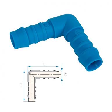 10 mm elbow barbed fitting - fix flexible hoses