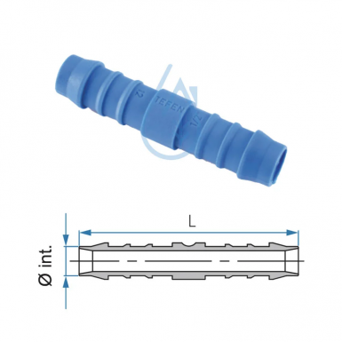 TEFEN Plastic straight hose connector 6 mm - fix flexible hoses