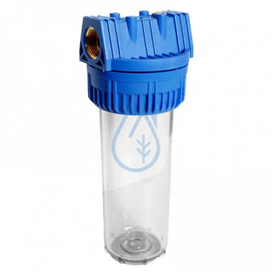 FP3 Filter Housing Transparent Tank 9-3/4 Inch In/Out 3/4 Inch