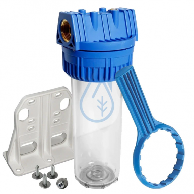 Water filter housing Transparent bowl 9 3/4 P In/Out 3/4 P