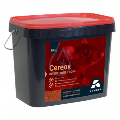 Cubo de Avena sin cáscara Difenacoum a granel- Cereox-DF 10 Kg