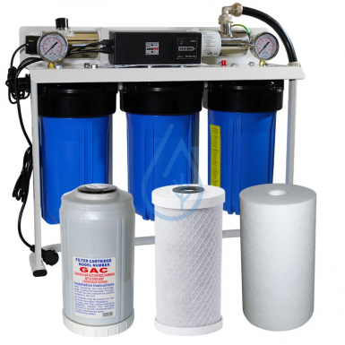 Estación de filtro de agua de lluvia con UV 6 GPM