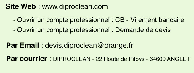Passer une commande professionnelle sur diproclean.com
