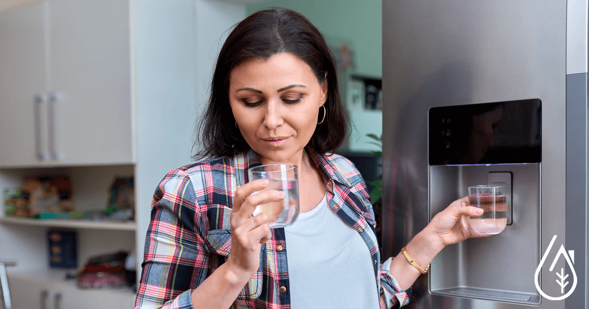 Boire une eau pure filtrée au frigo américain.