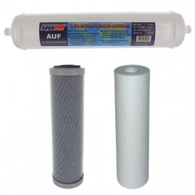 Lot de 3 filtres pour purificateur ultra-micro-filtration 0.02 microns sous évier.