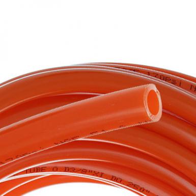 Tube alimentaire orange 3/8 pouce pour les circuits de boissons froides ou chaudes.