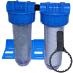 Double filtres pour calcaire anti-sédiments et polyphosphates pour l'arrivée d'eau de la maison.